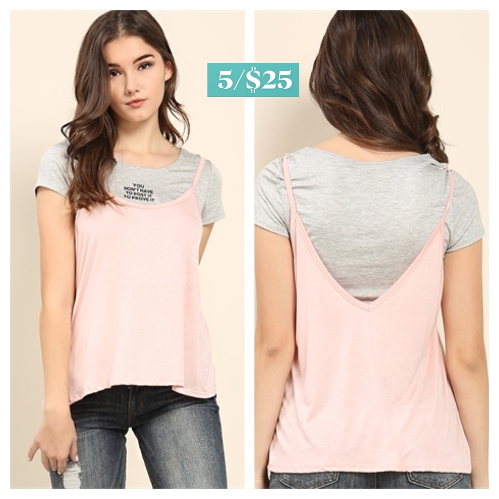 Papaya Graphic Combo Tank and T-shirt